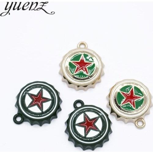 YuenZ 8pcs DIY accessories spray paint baking varnish enamel beer Cap charms painted color alloy small pendant for bracelet W83