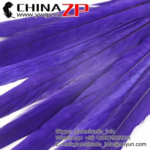 Golden Manufacturer CHINAZP Factory 100pcs/lot 40-45cm Dyed Purple Ringneck Pheasant Tail Feathers