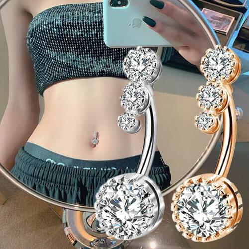 1/2Pcs Crystal Belly Button Rings Piercing Navel Rings Heart Shape Navel Piercing Earring Belly Sexy Body Jewelry Ombligo