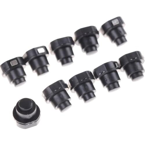 10pcs/lot Plastic Flashlight Torch Part Round Push Button Switch Black DC 30V 1A 10mm X 10mm (D*H) Latching Contact