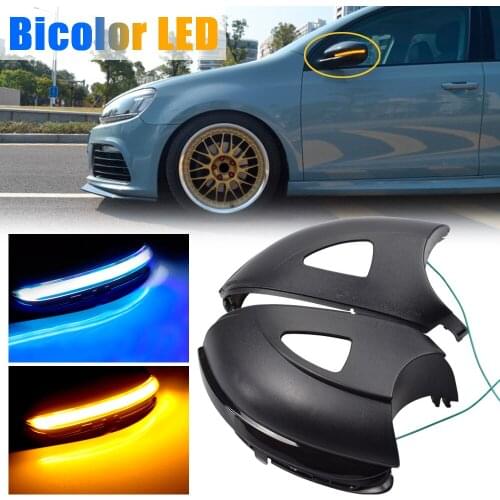 2pcs Repeater Light LED Dynamic Turn Signal Light Fob For VW Golf MK6 G-TI 6 R20 Touran