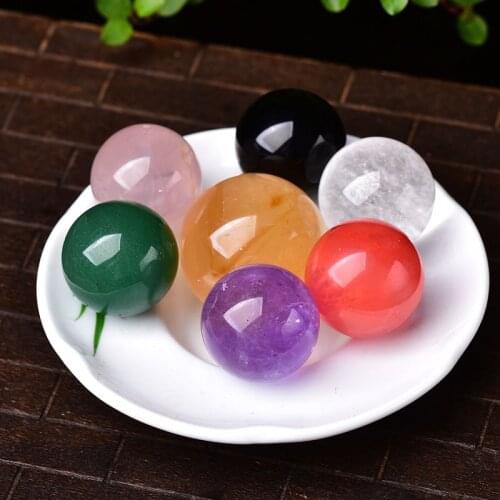 7PC Natural Crystal Mineral Jewelry Citrine Seven-Star Ball Guardian Repair Home Decoration Amethyst Rose Quartz Healing Stones