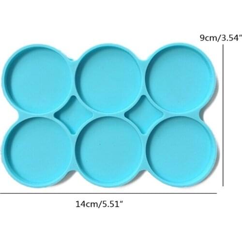 83XC Silicone 6-Cavity Round Cake Mold Resin Coaster Disc Like Mold for Layer Cake Resin Coasters Handmade Soap Non-Stick DIY