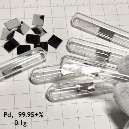 99,95% Palladium Metal 0.1 Gram In Glass Ampoule
