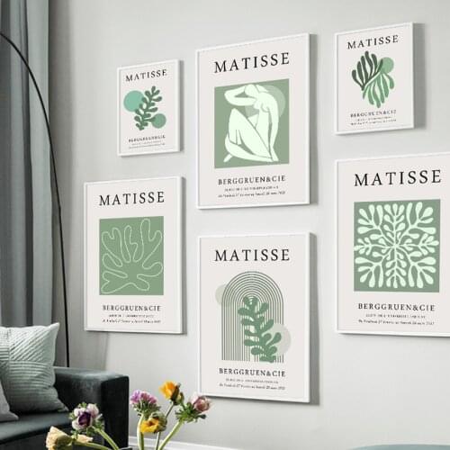 Matisse Abstract Naked Girl Green Leaves Wall Art Canvas Painting Nordic Posters And Prints Wall Pictures For Living Room Decor