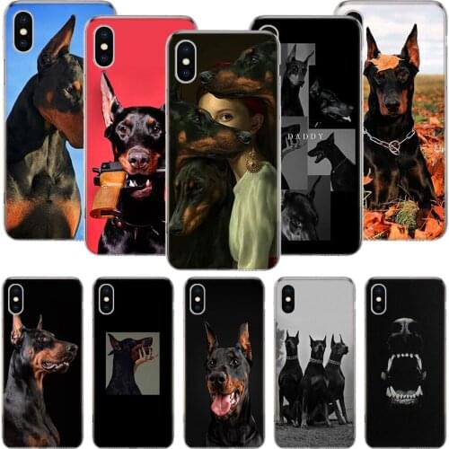 Black Dachshund Doberman Phone Case For iPhone 11 12 Pro XS XR X Max 7 8 6 6S Plus Mini + 5 SE Pattern Customized Coque Cover Ca