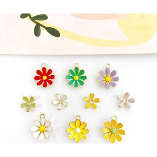 Color retention alloy sweet and lovely spring and summer girl jewelry torus flower pendant DIY earring earring material