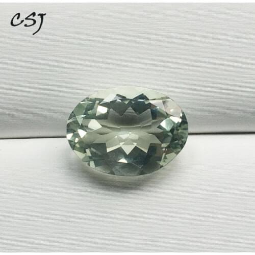 CSJ Oval Cut Natural Green Amethyst Loose Gemstone For Diy Jewelry 925 Silver Or Gold Mounting