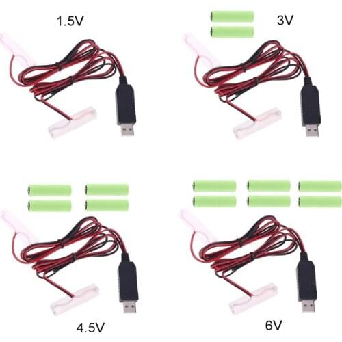 Dual AA Battery Eliminator EU Power Supply Adapter Replace 1 to 4pcs AA Battery H054