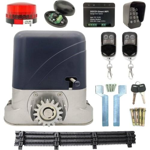 Electric Sliding Door Opener Drive with 4M Nylon Racks WIFI Remote Control Wireless Keypad Sliding Gate Engine Motor Actuator