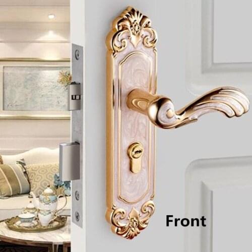 European mute machine interior door lock zinc alloy amber white bedroom book study bathroom kitchen wooden door lock handle lock
