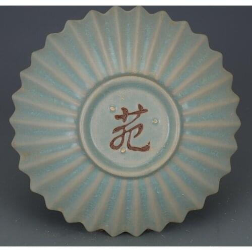 Antique QingDynasty porcelain bowl,Ru Kiln with Azure Glaze bowl,Hand-painted crafts,Collection&Adornment,Free shipping