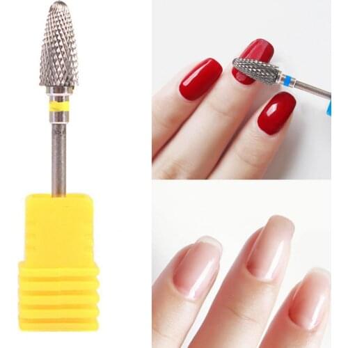 Manicure Polisher Ceramic Milling Cutter Manicure Nail Drill Bits High Strength Tungsten Steel Nail Tool Polishing Head Novice