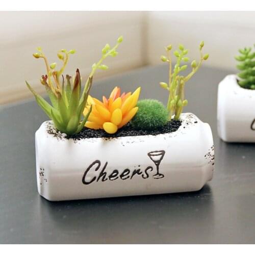 Artificial Succulents Ceramic Flower Bonsai Artificial Flowers Artificial Flowers Succulents Desktop Decoration