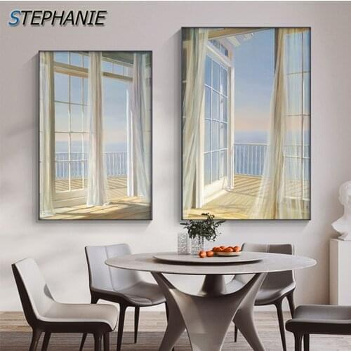 Modern Abstract Seaside Morning Canvas Art Paintings for Living Room Bedroom Posters and Prints Nordic Home Decor Wall Poster