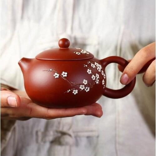 Chinese Yixing Teapot Pure Handmade Plum blossom Xi Shi Pot Purple Clay Tea set kettle 188 Ball Hole filter 240ml
