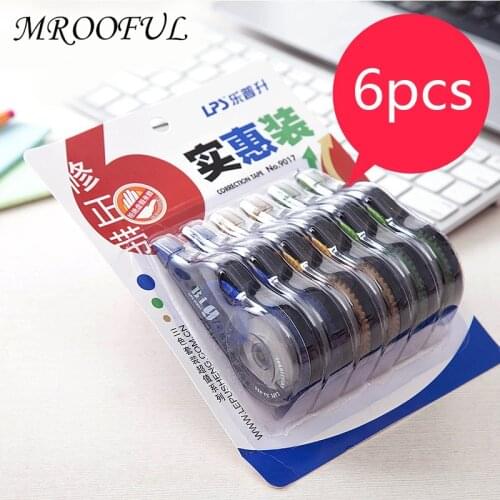 6 pcs/set Novelty 12m*6 Big Correction Correcting Tape Stationery Corrector Papeleria Student Gift Office & School Supplies