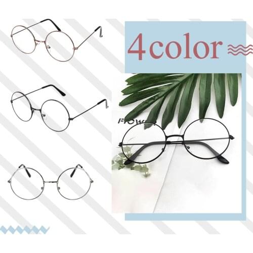 Fashion Vintage Retro Metal Frame Clear Lens Glasses Nerd Geek Eyewear Eyeglasses Oversized Round Circle Eye Glasses