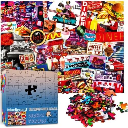 MaxRenard New 68*49cm Jigsaw Puzzle 1000 for Adults Educational Intellectual Decompressing Paper Puzzles Gift Kids Learning Toys