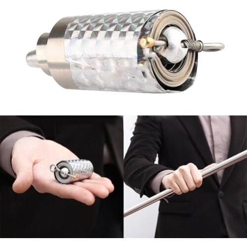 Silver Cudgel Metal Magic Tricks Toys For Professional Magician Stage Mini Steel Bomb Magic Props Bullet Stick