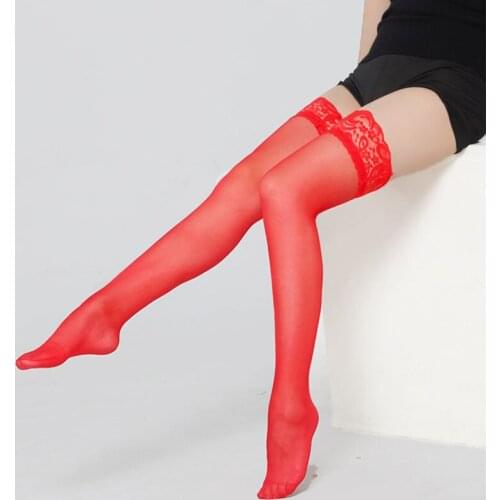 Fashion Womens Lace Temptation Stockings Cute Sexy Beautiful Legs Long Tube High Stockings Black Flesh Pink Purple Red White