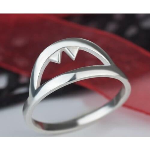 Latest SilveryGothic antique vampire ring alloy punk rock vampire teeth jewelry