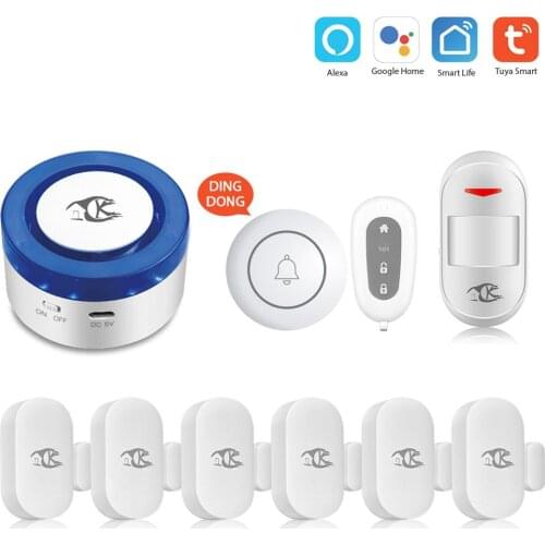 Tuya alarm security system Smart home MINI WIFI GSM Home Security Alarm System Wireless with IP Video Camera Alexa Google Home