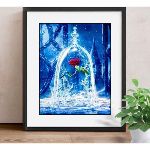 Full Square Diamond Embroidery Red Rose"Flower",Diamond painting Cross Stitch Rhinestone Mosaic Home Decoration Gift DIY