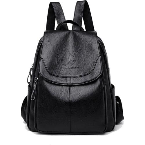 Girl Leisure Shoulder Bags Vintage Backpack Women High Quality Leather School Backpack Large-Capacity School Bag for Teenager