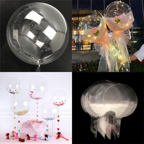 12/20/24/36Inch Smooth Bobo Clear Balloons Transparent PVC Ball Happy Birthday Party Decoration Helium Inflatable Globos Upright