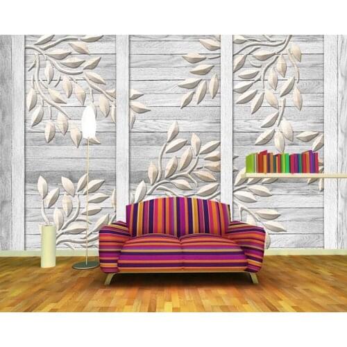 Papel de parede 3d embossed leaf premium grey wood grain wallpaper,living room tv wall bedroom wall papers home decor mural