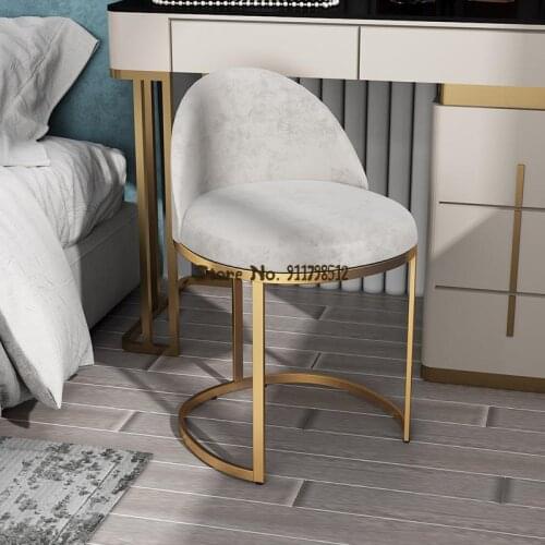 Light luxury makeup stool dressing table stool bedroom net red makeup chair nordic modern backrest manicure dressing table chair