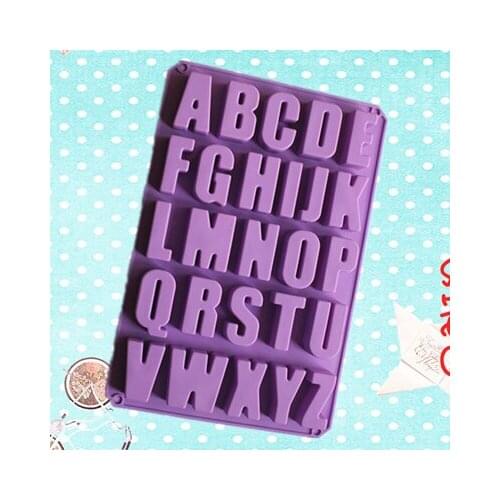 Silicone mold 26 English letters shape handmade cake soap clay ice jelly mould DIY tools