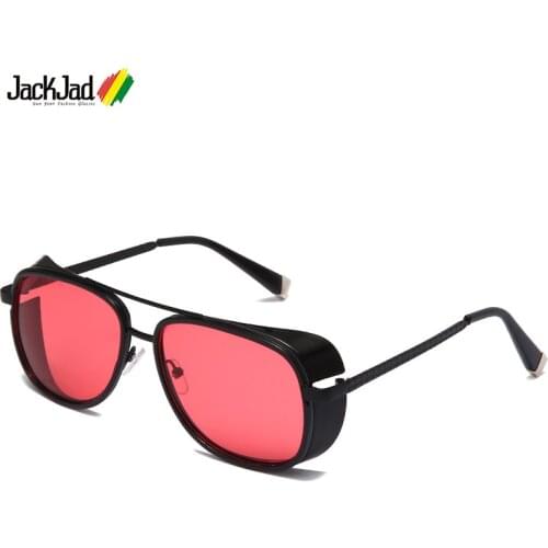 JackJad Men Fashion Iron Man Tony Stark Style SteamPunk Sunglasses Side Shield Vintage Classic Punk Sun Glasses Oculos De Sol