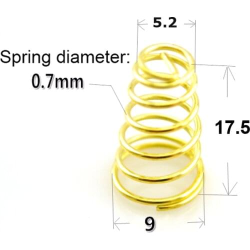 10pcs LED Flashlight Gold Plated Springs Torch DIY Tailcap Switch Spring Circuit Board Battery Driver Contact Support Springs
