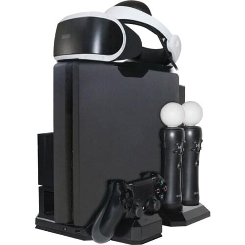 Original DOBE TP4-888 For Sony PS4 Slim Pro Multifunctional Vertical Cooling Stand Controller Charger Station VR Showcase Stand