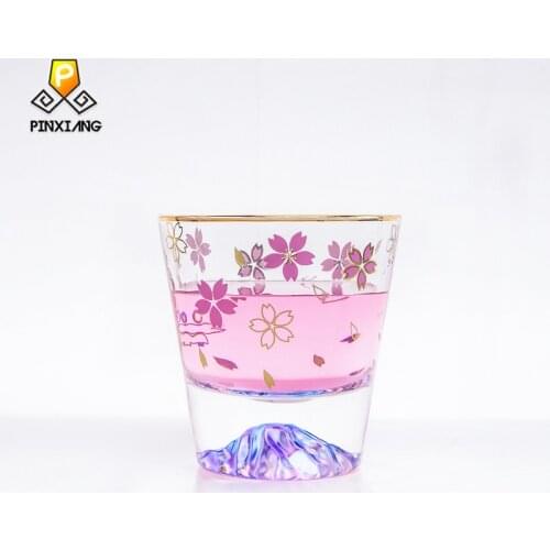 Japanese style Phnom Penh Cherry Blossom Fuji Mountain cup personality glass romantic tea cup girl net red drink cup