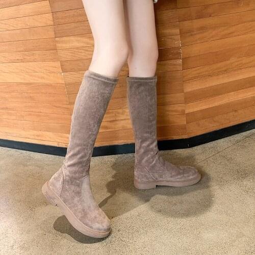 Winter Warm Knee High Boots Women Long Boots 2022 Ins Flat Heel Shoes Women Fashion Shoes Female Footwear Botas De Mujer