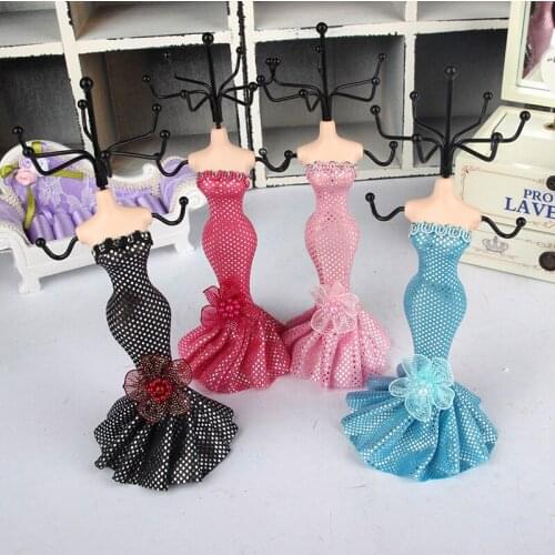 1PC European Princess Fishtail Skirt Bra Model Jewelry Frame Necklace Earrings Jewelry Rack Hanging Display Stand EJL 099