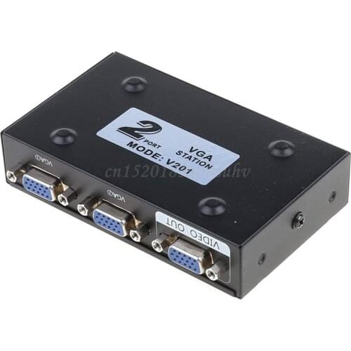 2 Ports Switcher Splitter 2 Ways VGA Video Switch Adapter Converter Box for PC Monitor Accessories