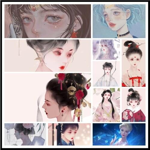 Diamond Painting Anime Chinese Style Ancient Famous Lady Rich Lady Gentle Woman Wearing Han Costume Bedroom Porch Decor Pictures