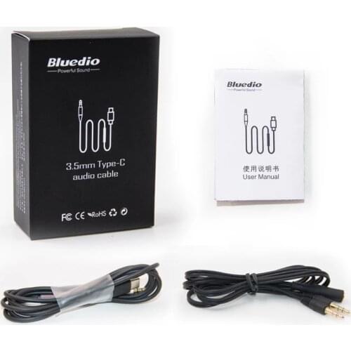 Bluedio Audio cable Type-c to 3.5 mm build in micphone for Bluedio T6S T5 V2 TM TMS with one free Y Splitter Cable for computer
