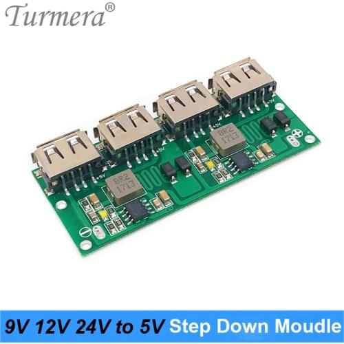 Car USB Charger Module DC Buck Step Down Converter 6-24V 9V 12V 24V to 5V 3A 5V Power Supply Module for Lithium Battery Turmera