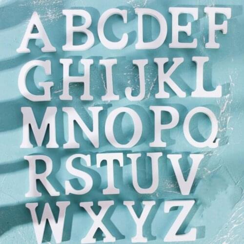 White Wooden Letters Symbol Ornament Happy Birthday Christmas DIY 26 English Alphabet Decorations Creative Home Decor 2021
