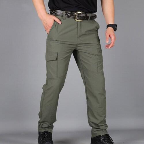 City Military Tactical Pants Men SWAT Combat Loose Army Pants Casual Men Hiking Pants Outdoor Camping Cargo Waterproof Pants