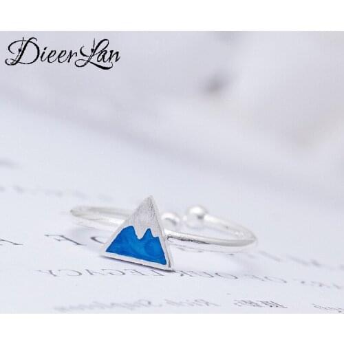 DIEERLAN Vintage Silver Color Mountain Rings For Women Men Engagement Rings Girls Party Gifts Anillos