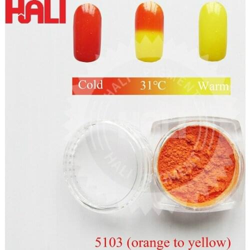 Double color thermochromic pigment,hot active pigment,temperature active powder,31C orange to yellow,1lot=10gram,free shipping