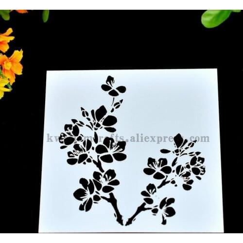 Scrapbooking tool card DIY album masking spray painted template drawing stencils laser cut templates Cherry blossoms 8071171
