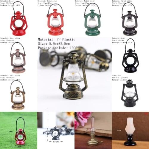 Doll House Miniature Dollhouse Accessories 1:12 Fashion Miniature Dollhouse Oil Lamp Vintage Lamp Dollhouse Lighting Accessori