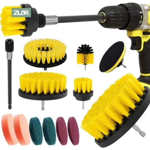 Electric Drill Brush Set Attachment Power Scrubber Cleaning Tool Kit for Grout Tile Sealant Kitchen Bathroom Tub Toilet Surface